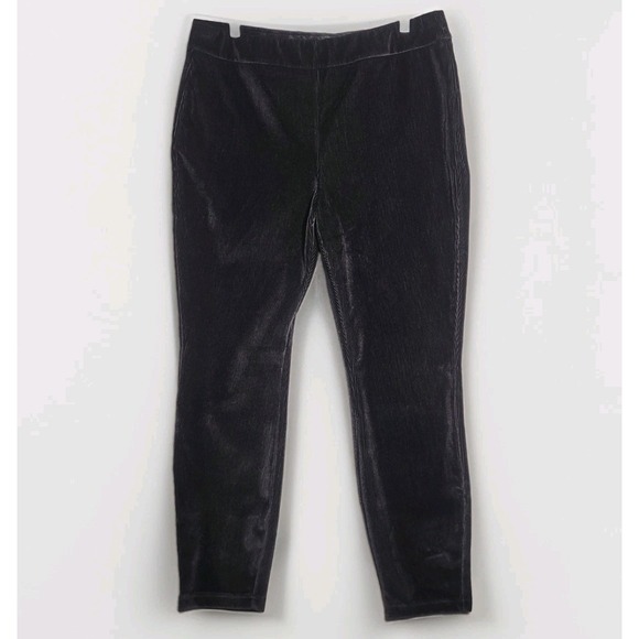 Nanette Lepore Pants - Nanette Lepore Pants Womens XL Black Velvet Corduroy Ribbed Velour Stretchy Soft
